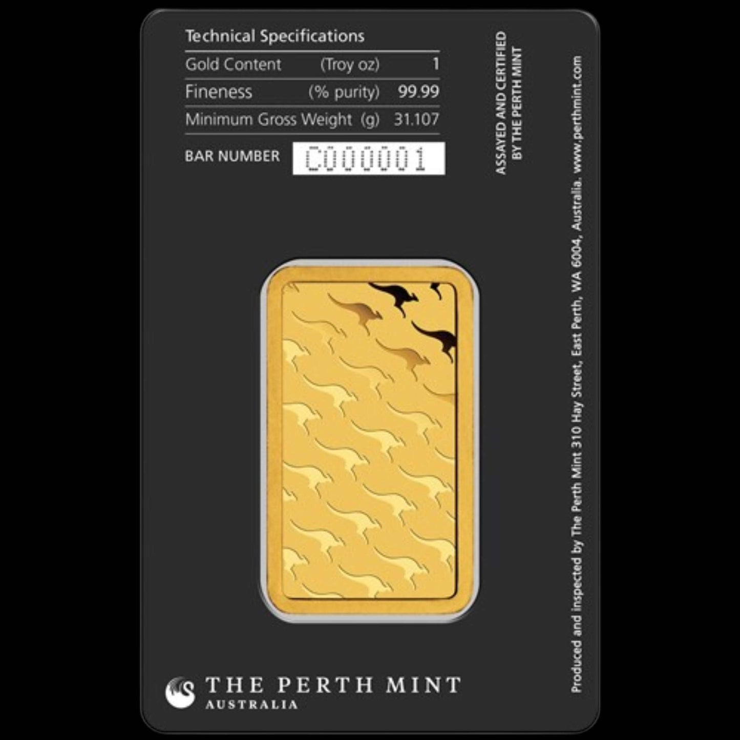 Lot of 2 - 1 oz Perth Mint Gold Bar