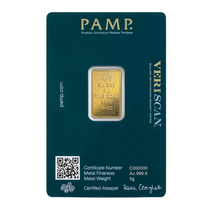 PAMP Suisse is celebrating the 45th anniversary 5 gramm gold bar