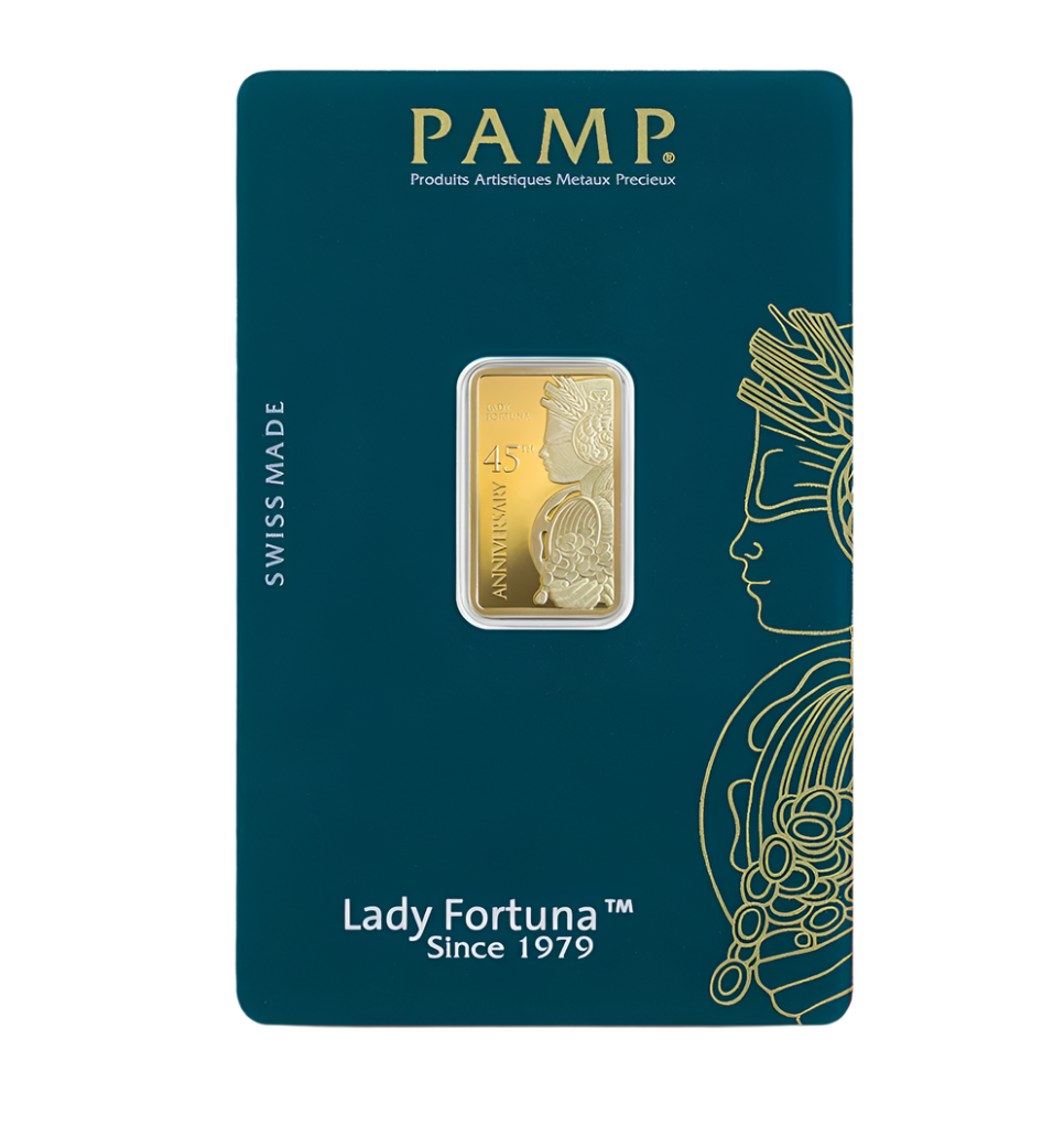 PAMP Suisse is celebrating the 45th anniversary 5 gramm gold bar