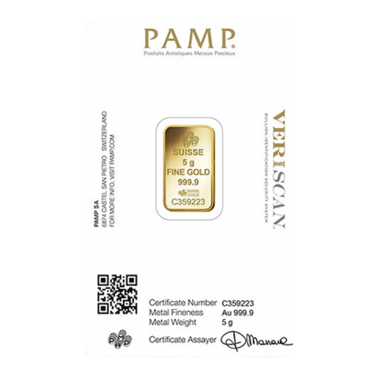 5 Gram PAMP Suisse Fortuna Veriscan Gold Bar