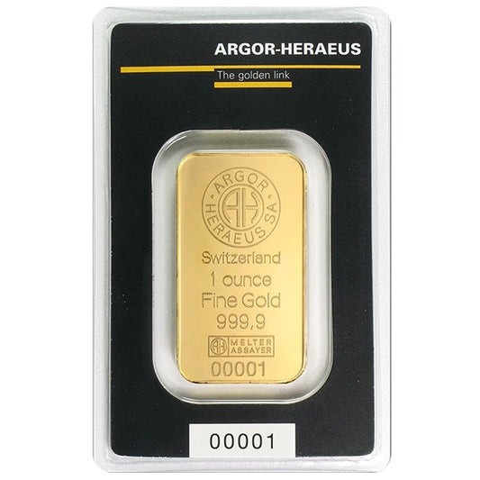 1 oz Gold Bar - Argor-Heraeus .9999 Fine